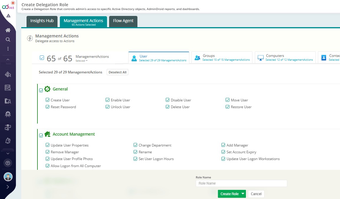 Create delegation role