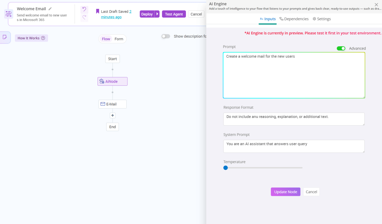 Add Intelligence with the Built-in AI Node