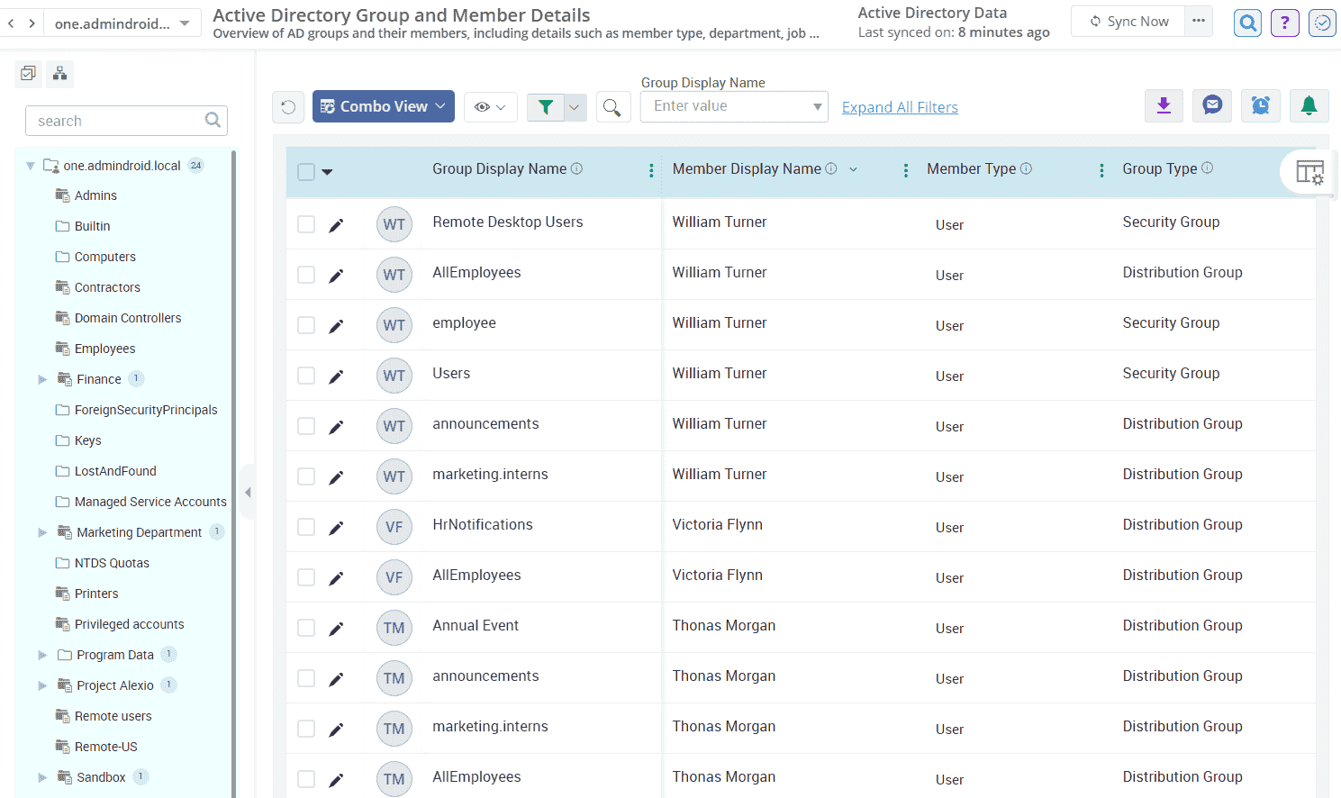 Monitor AD Group Membership Report Using AdminDroid