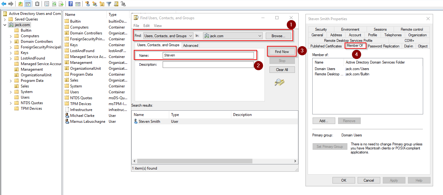 Active Directory Users and Computers