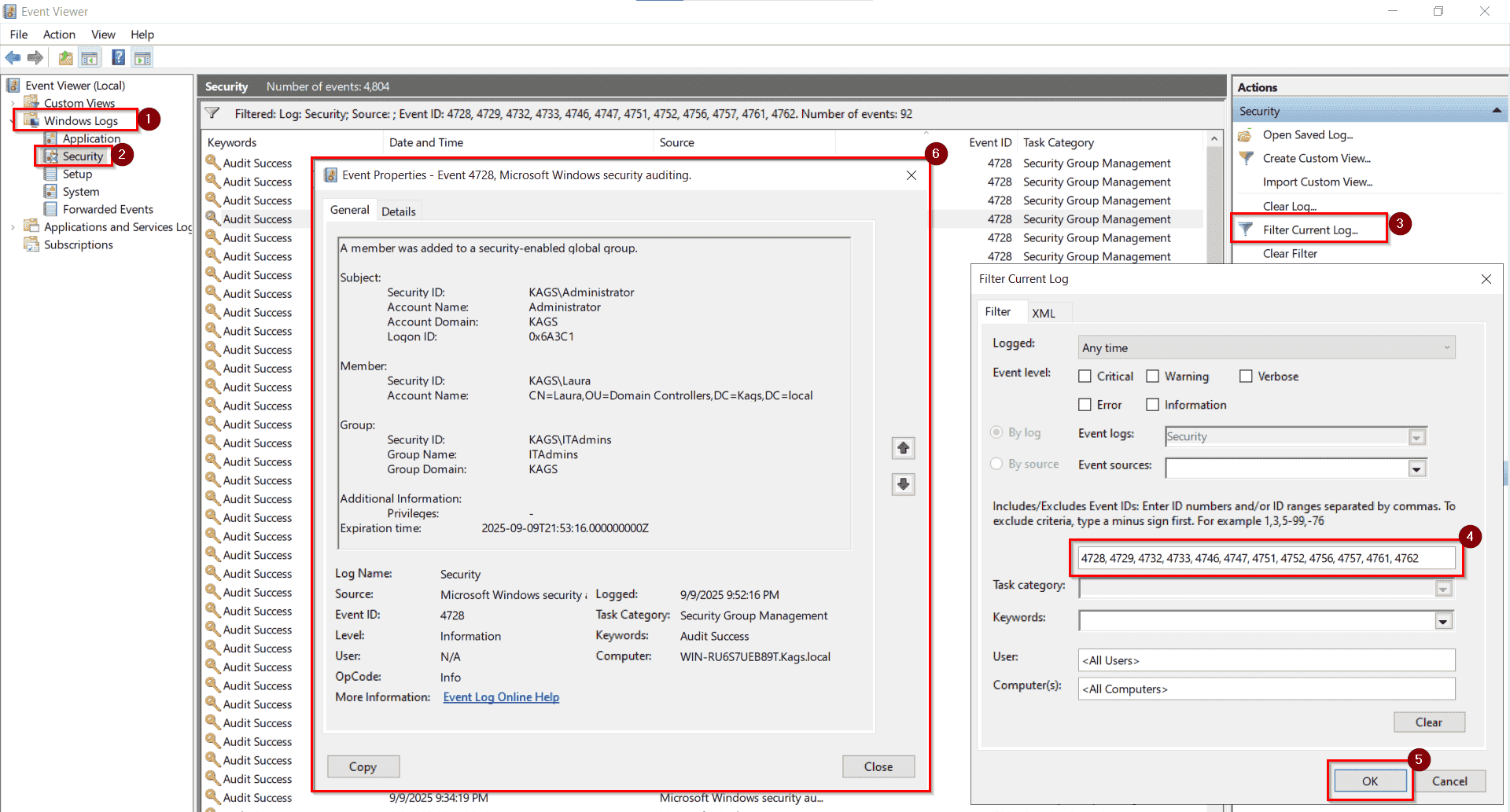 Audit Group Membership Changes in Active Directory Using Event Viewer