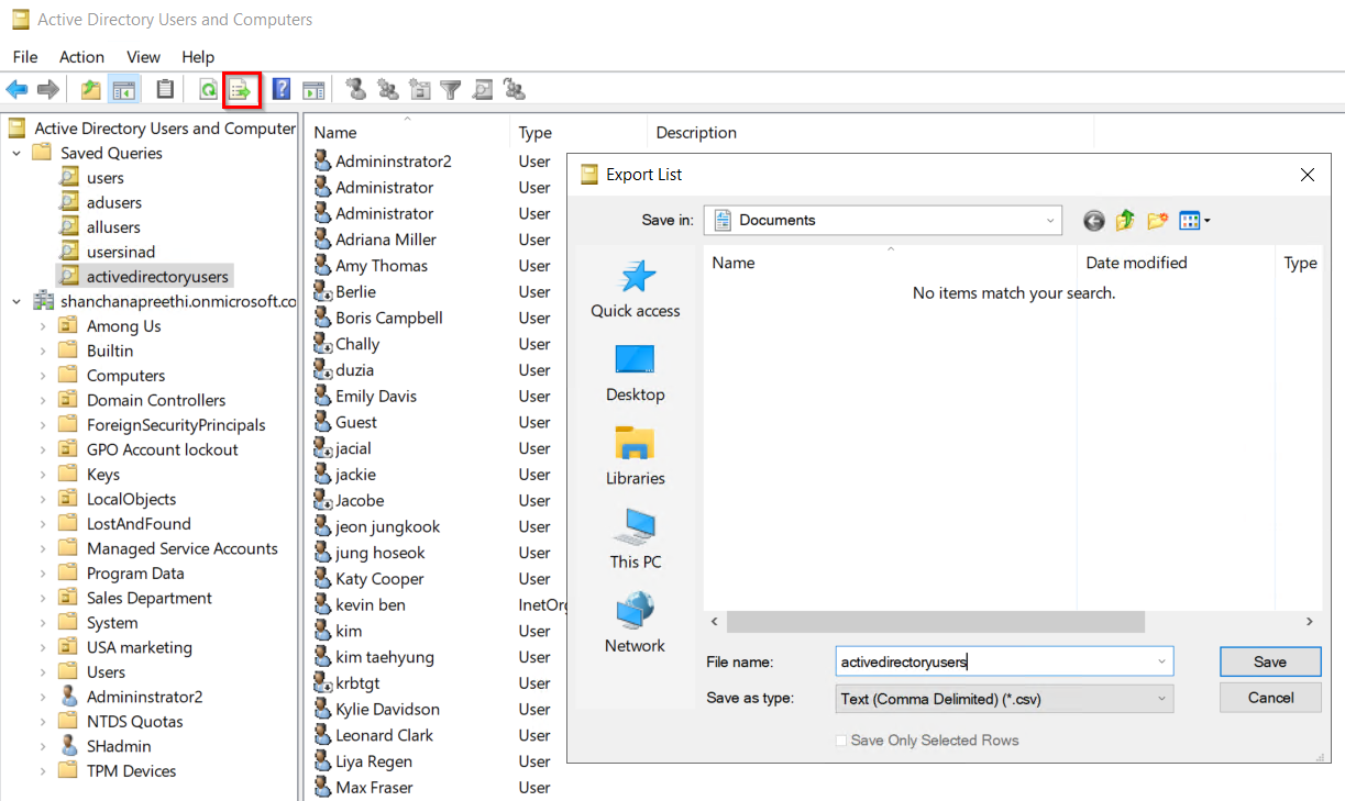 Get a List of Users in Active Directory
