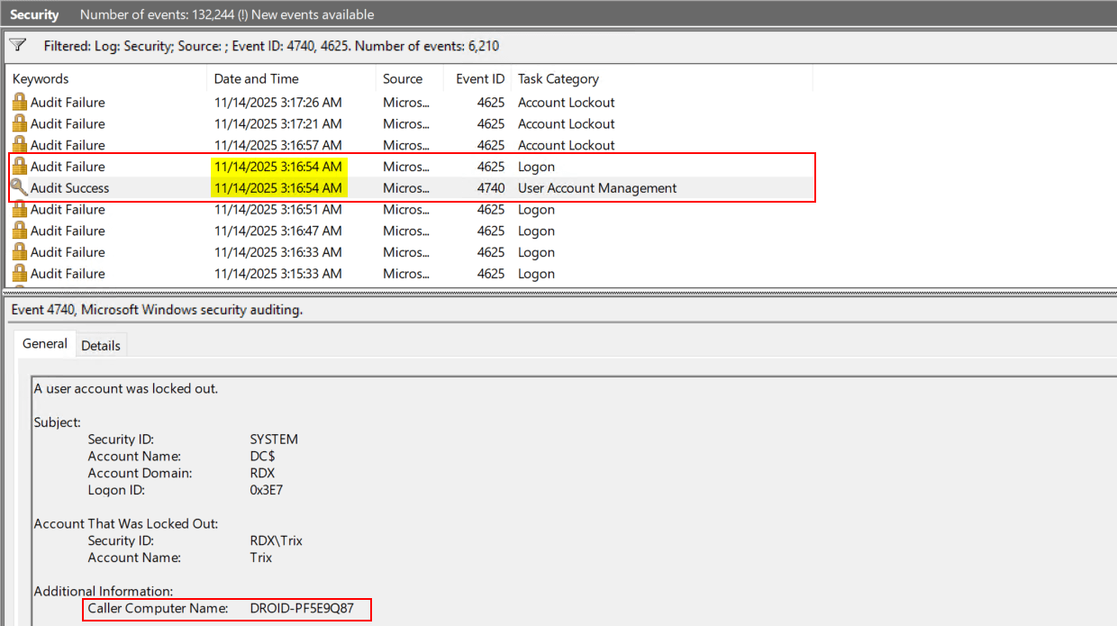 find-all-lockout-occurred-computer-via-event-viewer