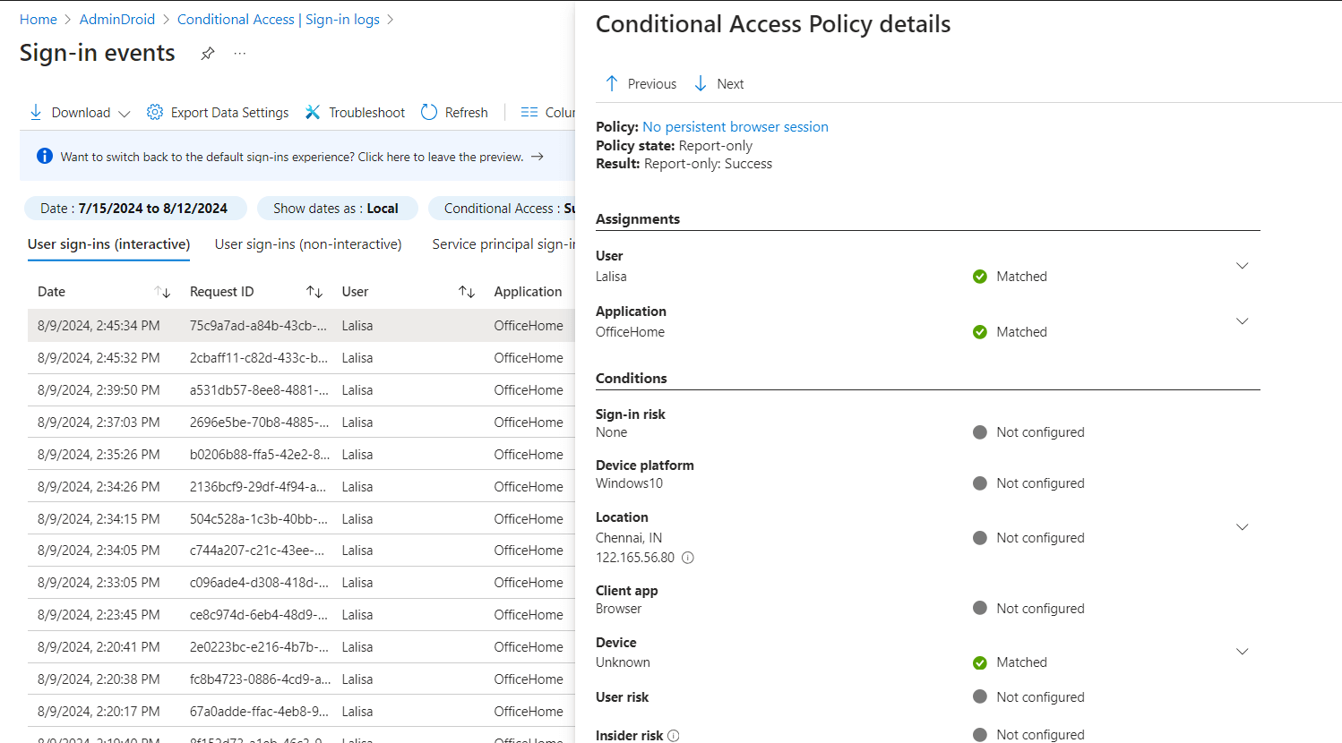 Conditional Access Insight Reporting Analyze Conditional Access Sign-ins Report in M365