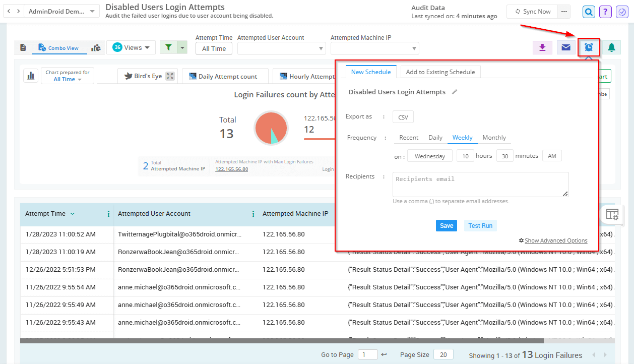 Login Attempt Module Audit Failed Sign-in Attempts in M365
