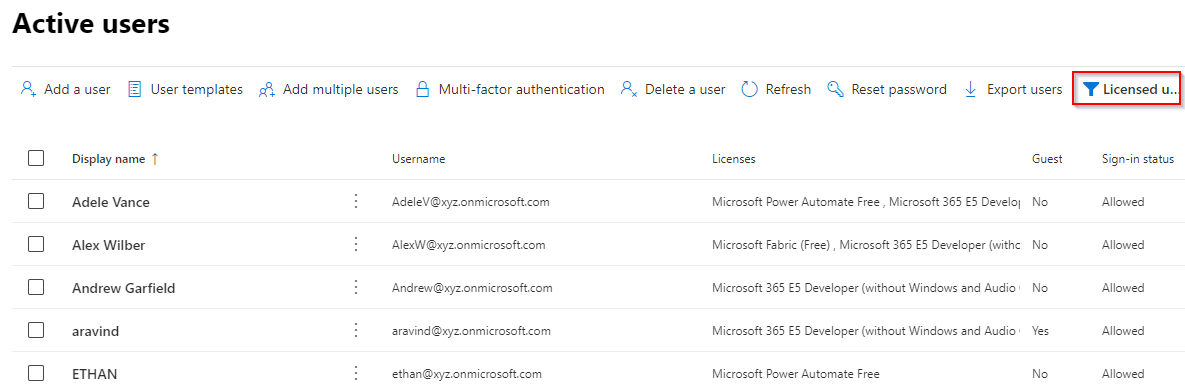 Professional Computer User License Check Licenses Assigned to Microsoft 365 Users
