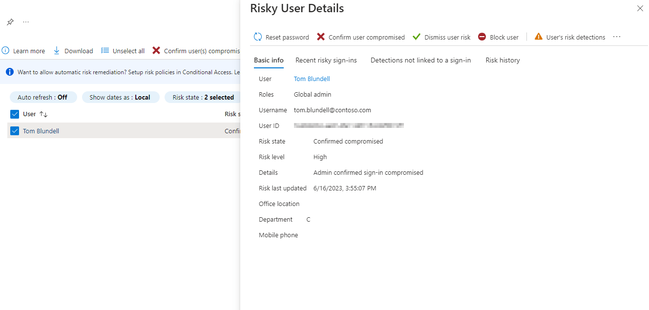 Monitor Risky Sign-ins in Microsoft Entra ID