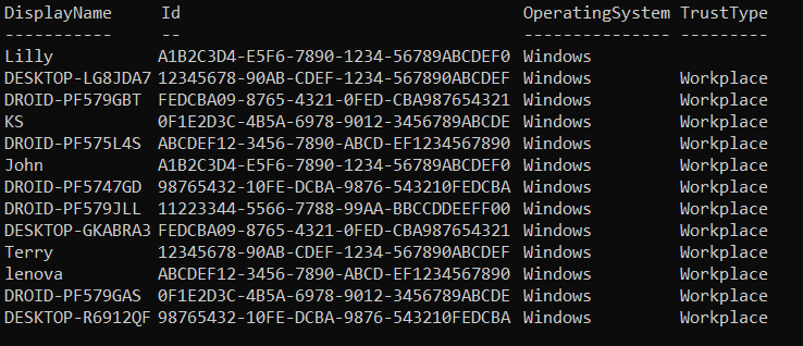 Get Devices Report in Microsoft 365