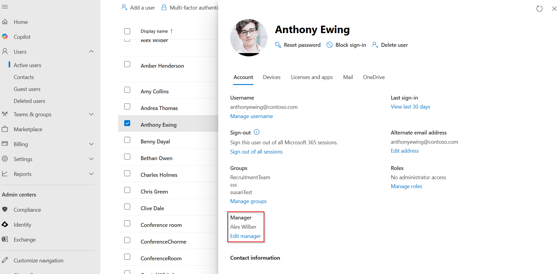 Admin Most Export Users with Manager Report in Microsoft 365