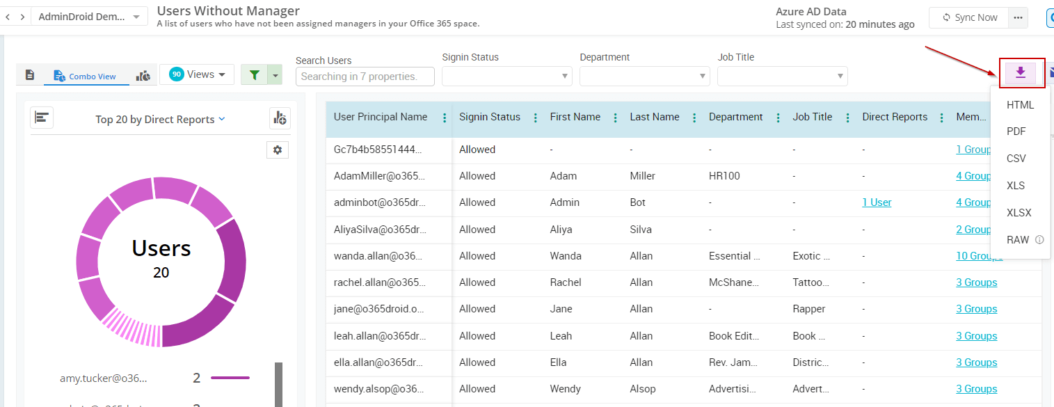 Get All Managers & Direct Reports in M365