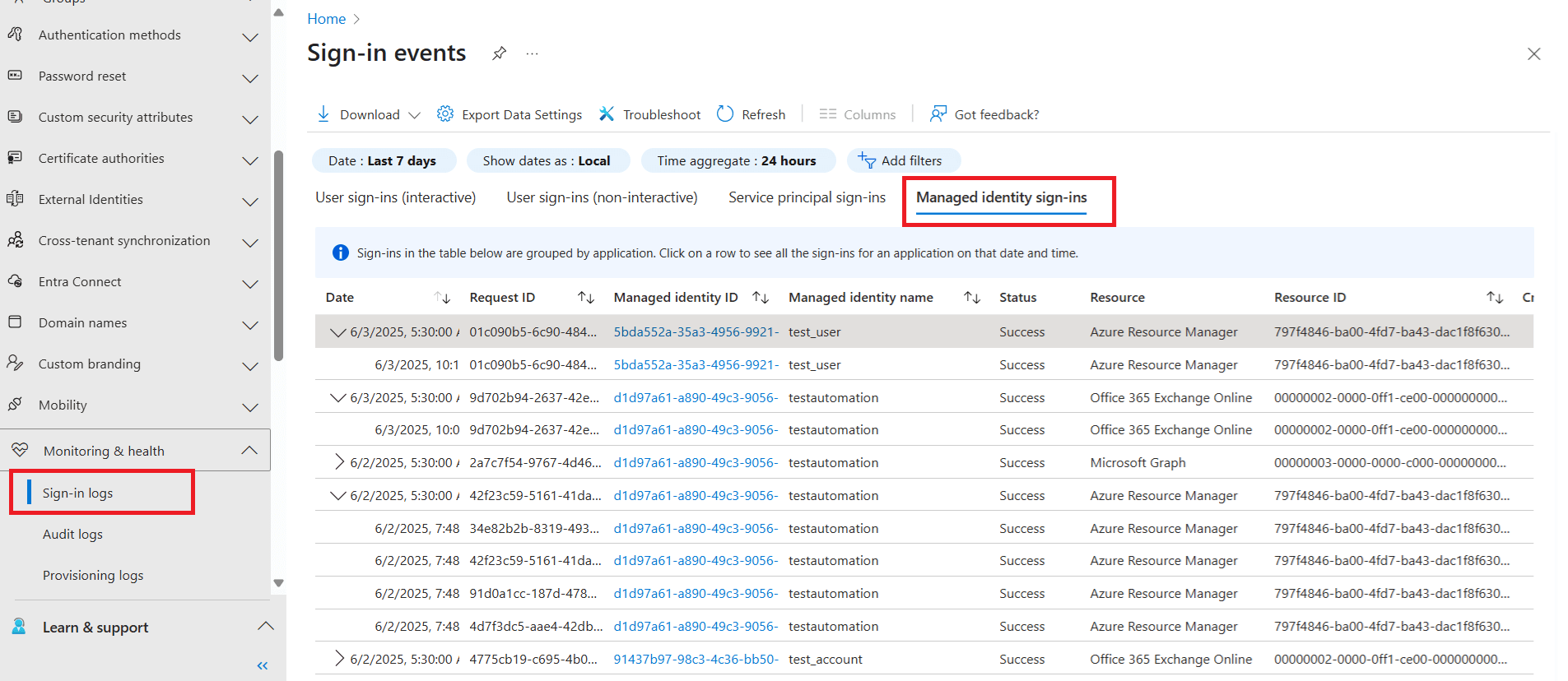 Get Managed Identity Sign-in Activities Using Microsoft Entra Admin Center