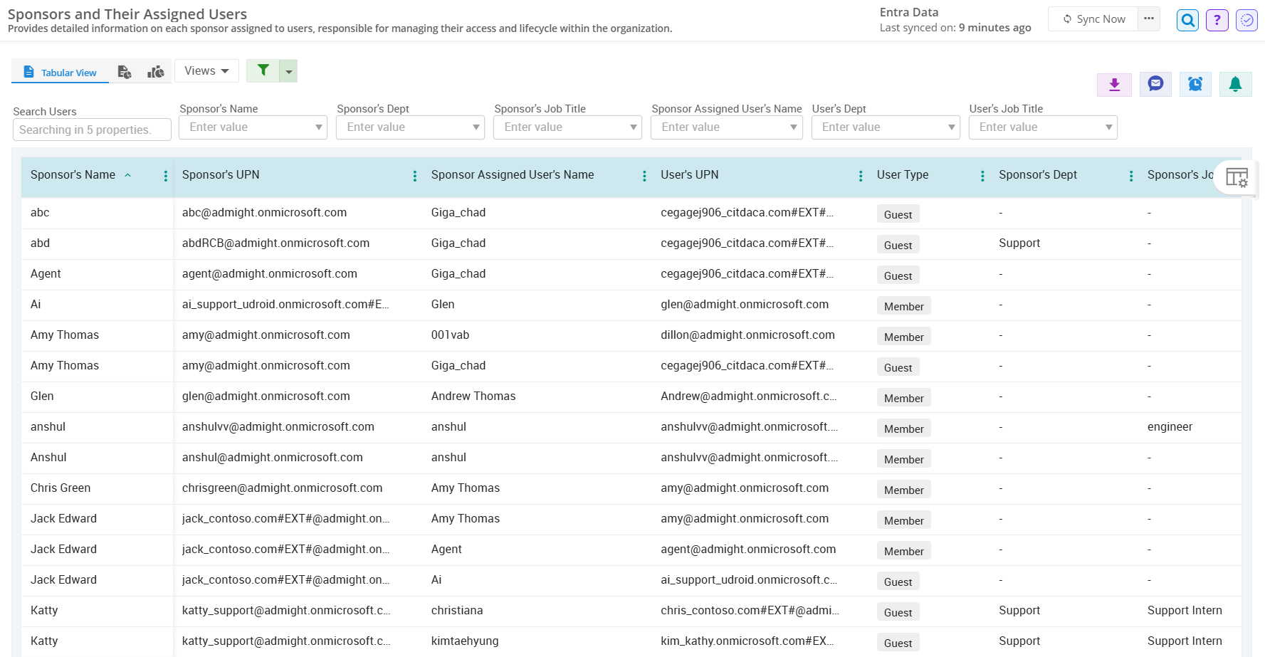 Get Sponsors and Their Assigned Users in Entra ID using AdminDroid