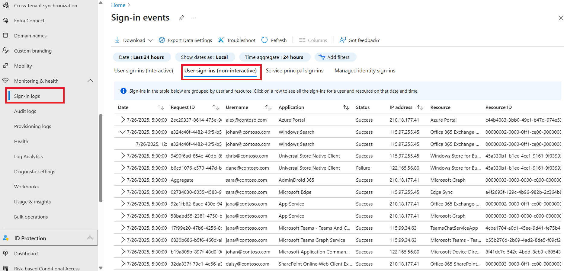 Sign In Logs Entra Monitor Non-Interactive User Sign-Ins in Entra ID
