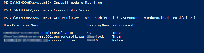 Get Microsoft 365 Users with Weak Passwords