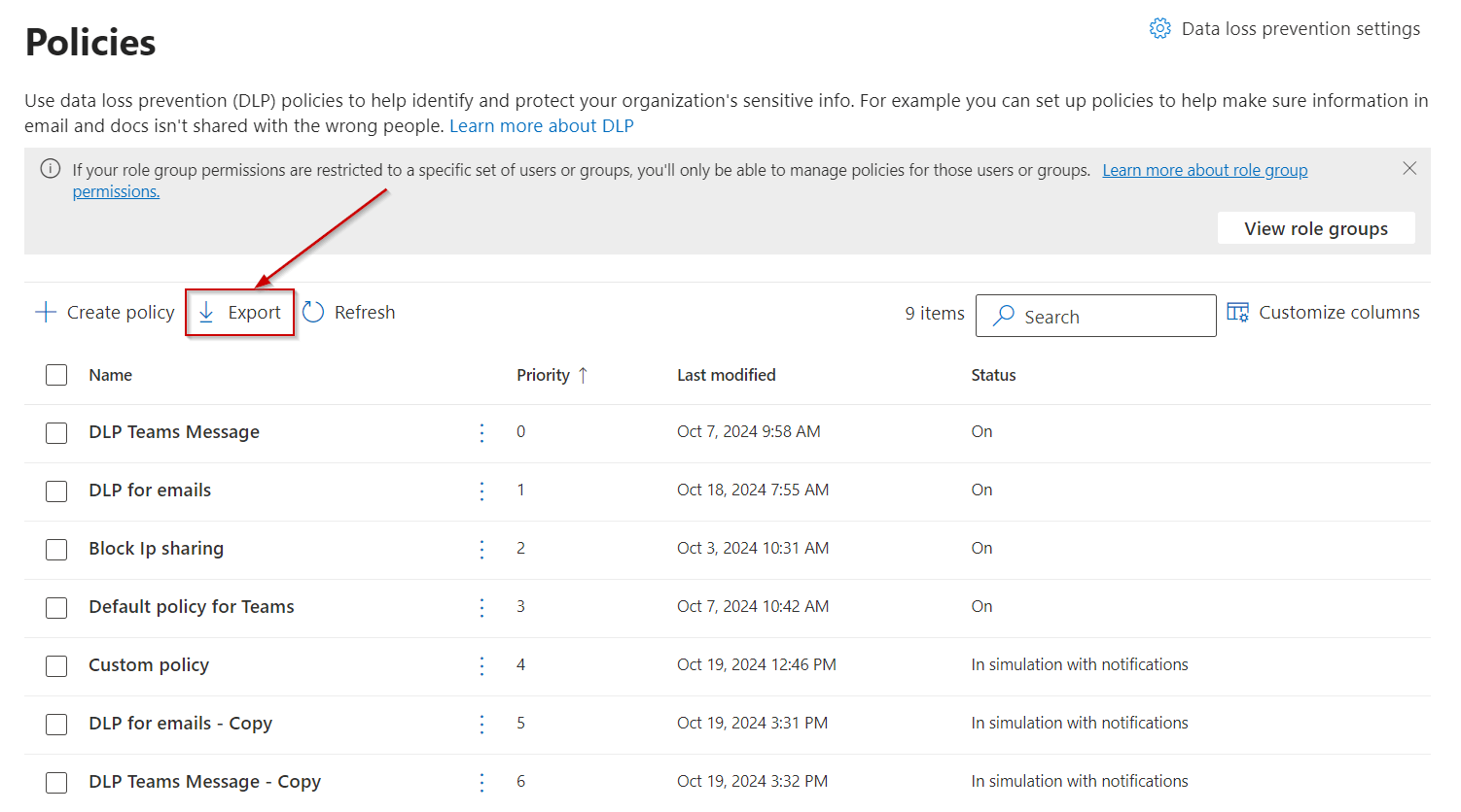 export-dlp-policies