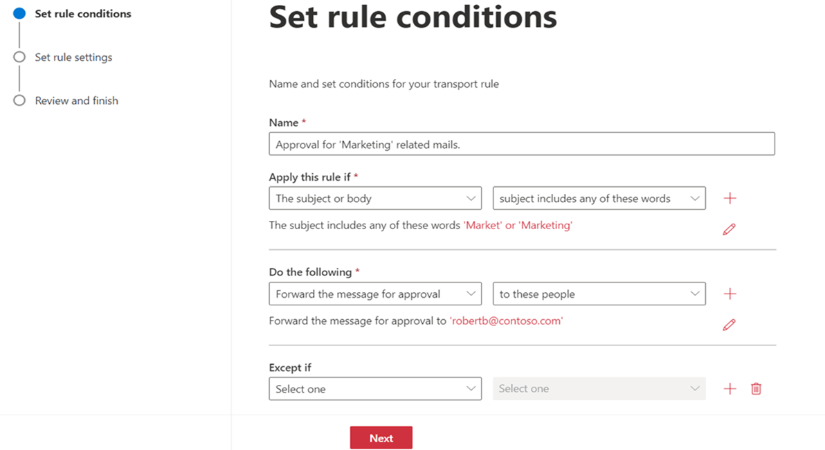 Audit Transport Rule Changes in EXO