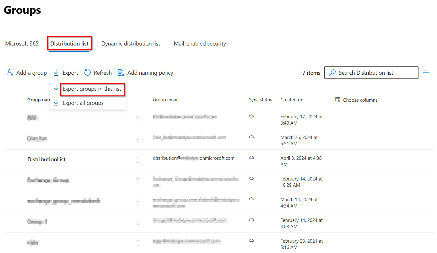 Export Distribution Groups in Microsoft 365