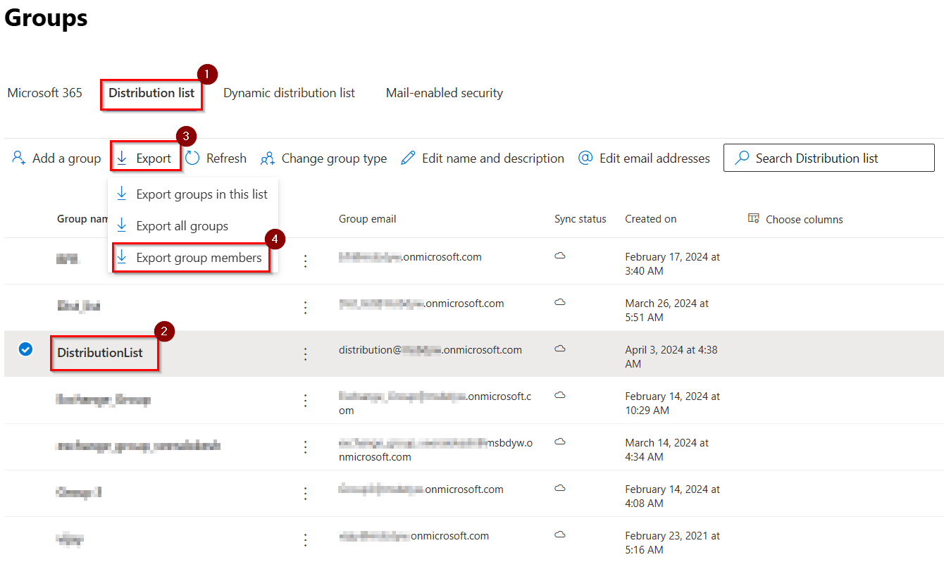 Export Distribution Groups in Microsoft 365