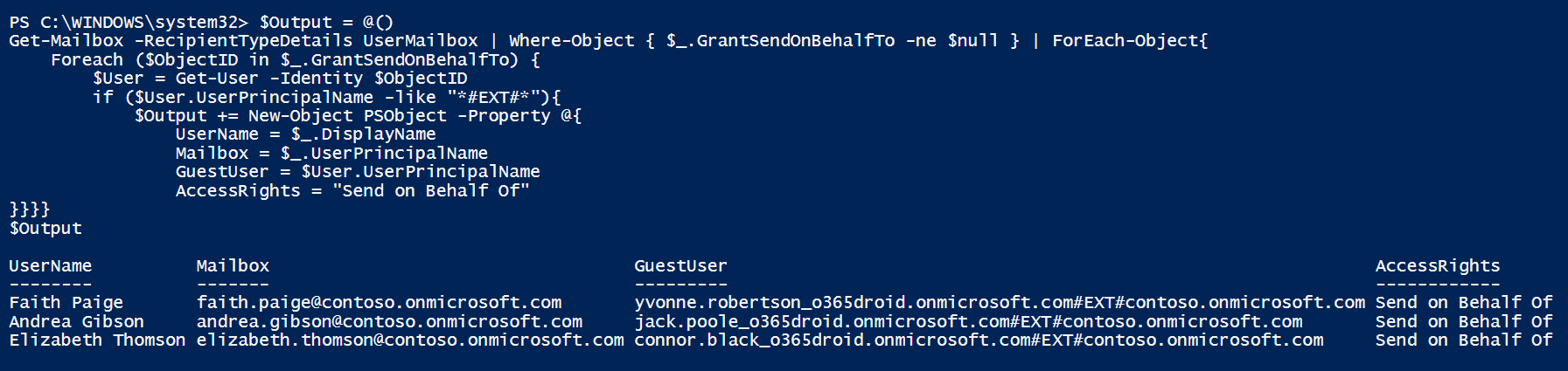 send-on-behalf-of-powershell-output