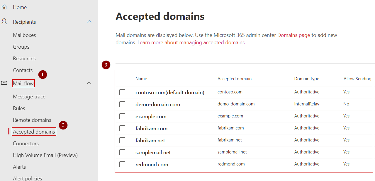 Get Accepted Domains in Exchange Online