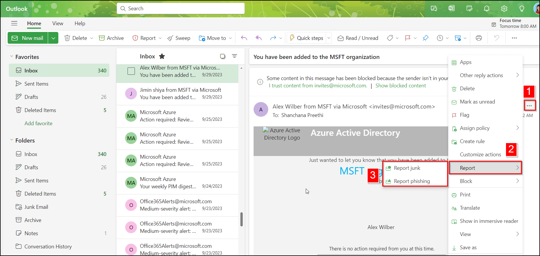 Monitor Spam Detection Reports in M365