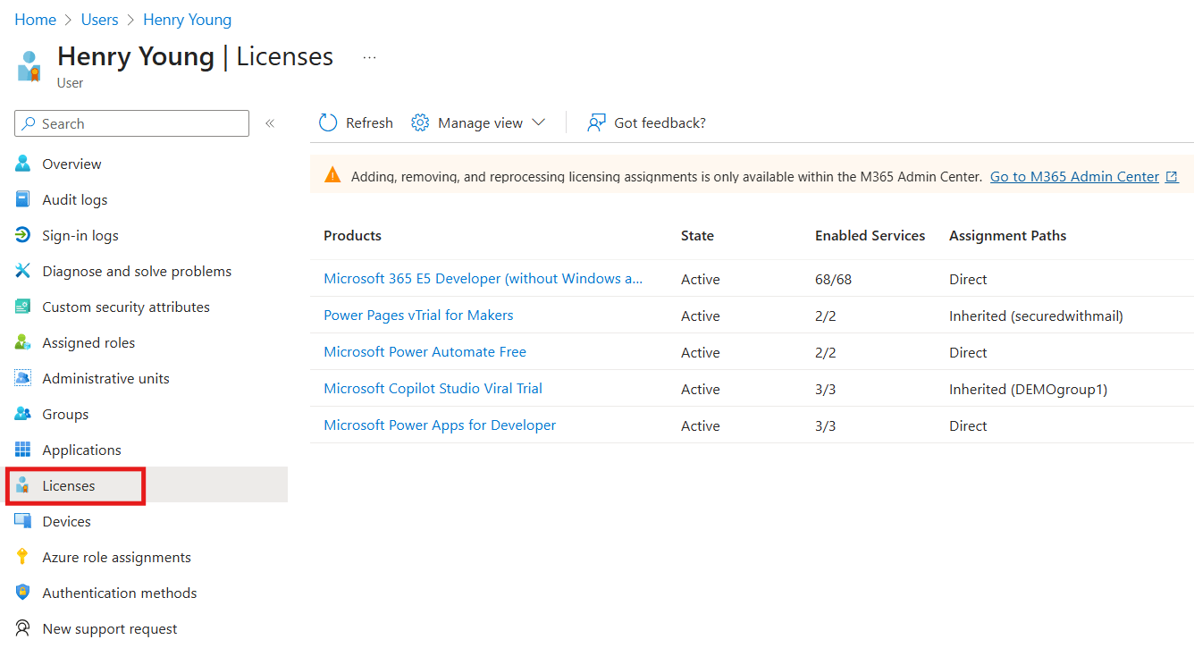 find-specific-user-free-licenses-via-entra-admin-center