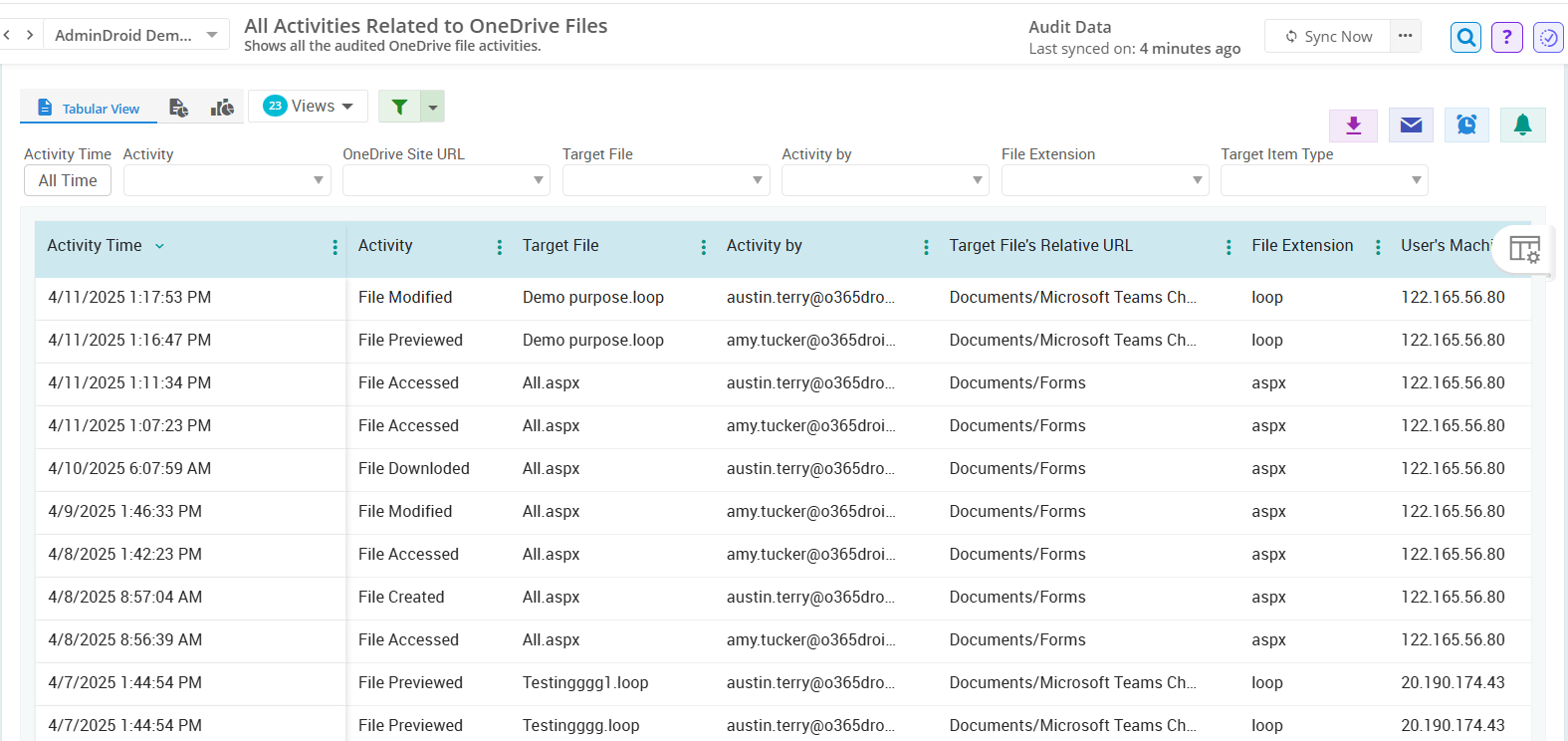 Audit OneDrive File Activities Using AdminDroid