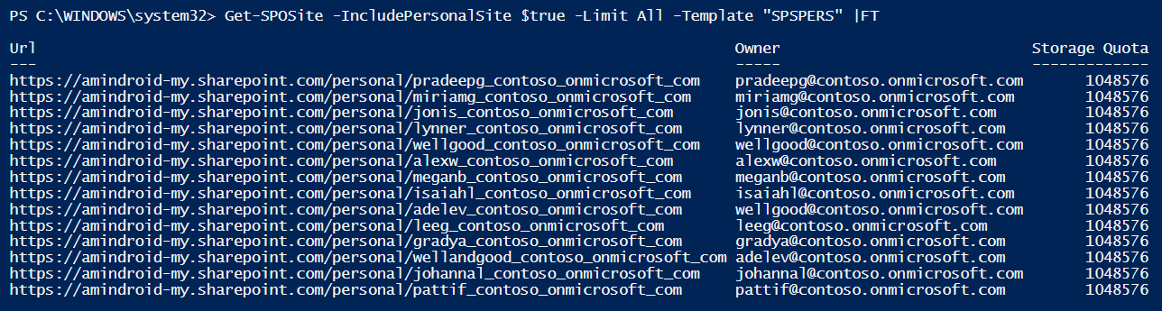 List All OneDrive Sites in Microsoft 365 Using PowerShell