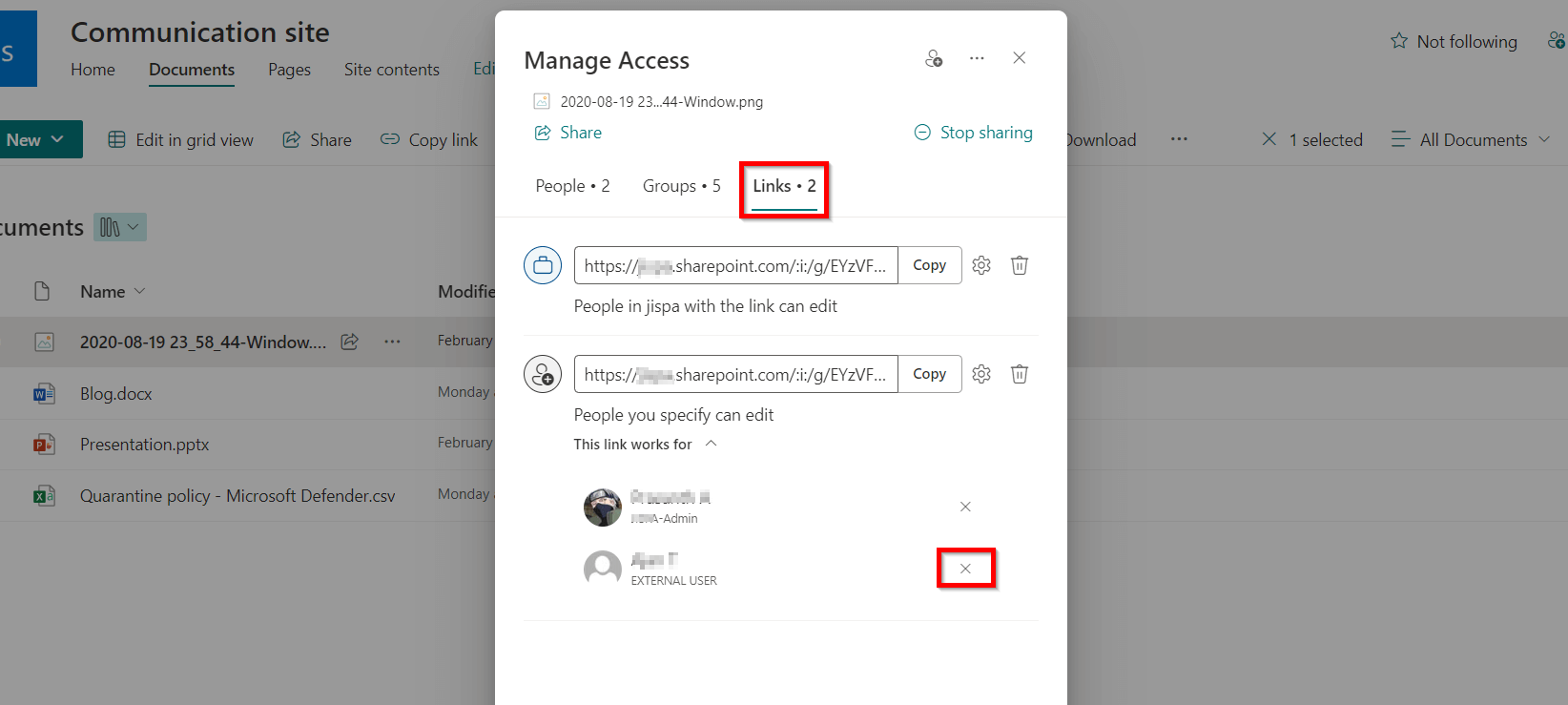 Revoke User Audit External User File Access in SharePoint Online
