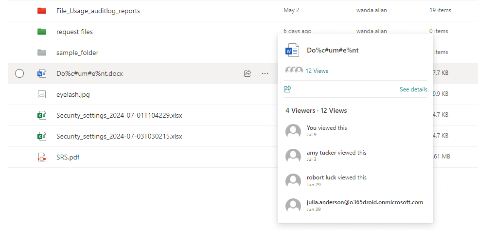 Track File Usage in SharePoint Online