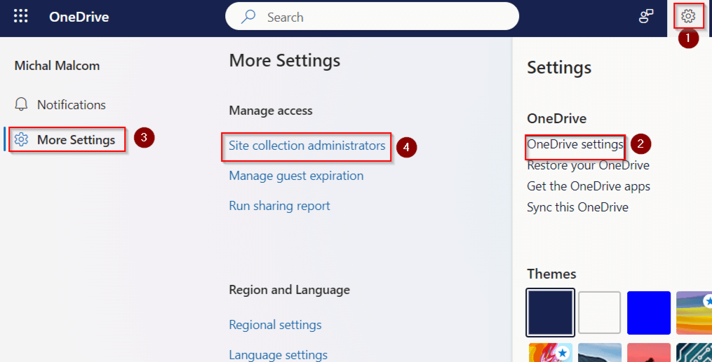One Drive Rights Find OneDrive Access Granted in M365