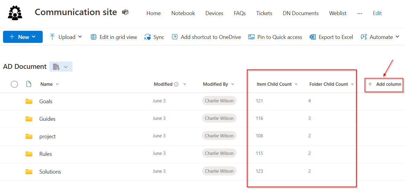 How to Find the File and Subfolder Count in a SharePoint Document Library