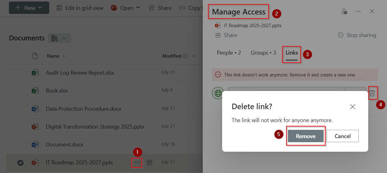 remove-expired-sharing-link-in-sharepoint-online