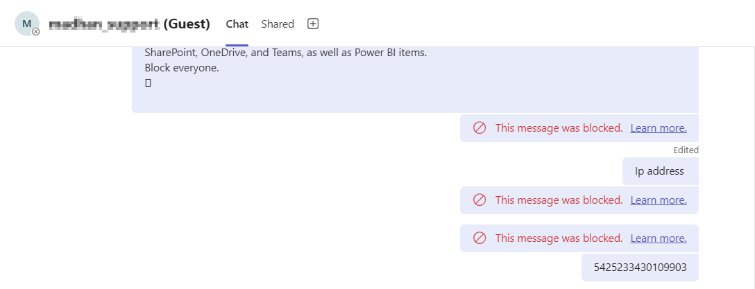 Ms Teams Code Block Audit DLP Matched Messages in Microsoft Teams