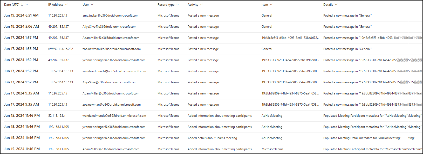 Check Microsoft Teams User Activities